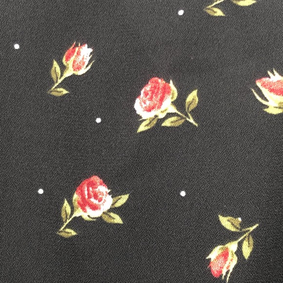 Disney Princess Dress Floral Tie Waist Flounce Sleeve Smocked Open Back Black XL - Picture 4 of 11